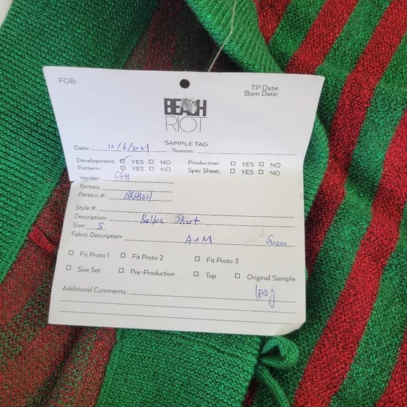 BEACH RIOT // red green stripe relaxed fit elastic drawstring balboa knit shorts - Picture 5 of 10